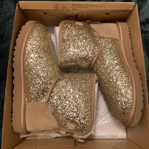 Never worn Gold Sparkly Uggs